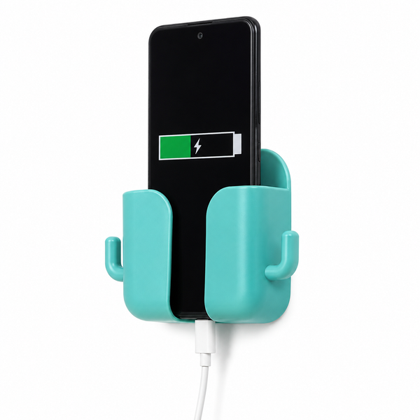 Wall Mount Phone Holder with Dual Hooks