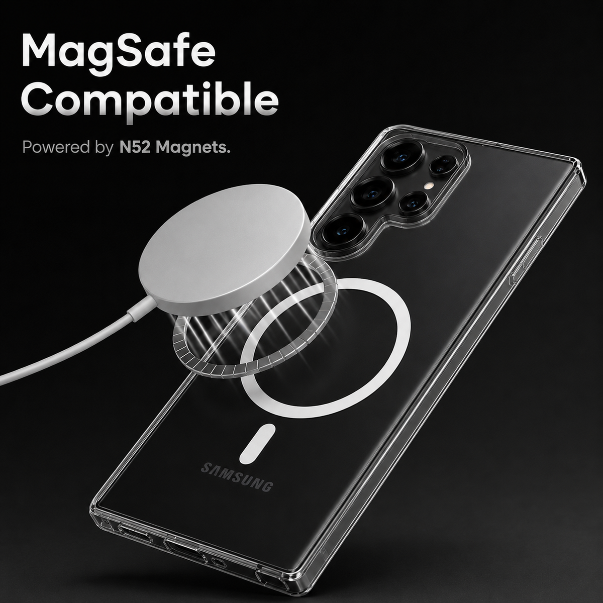 Anti-Yellow Magsafe Clear Case for Samsung S23 Ultra