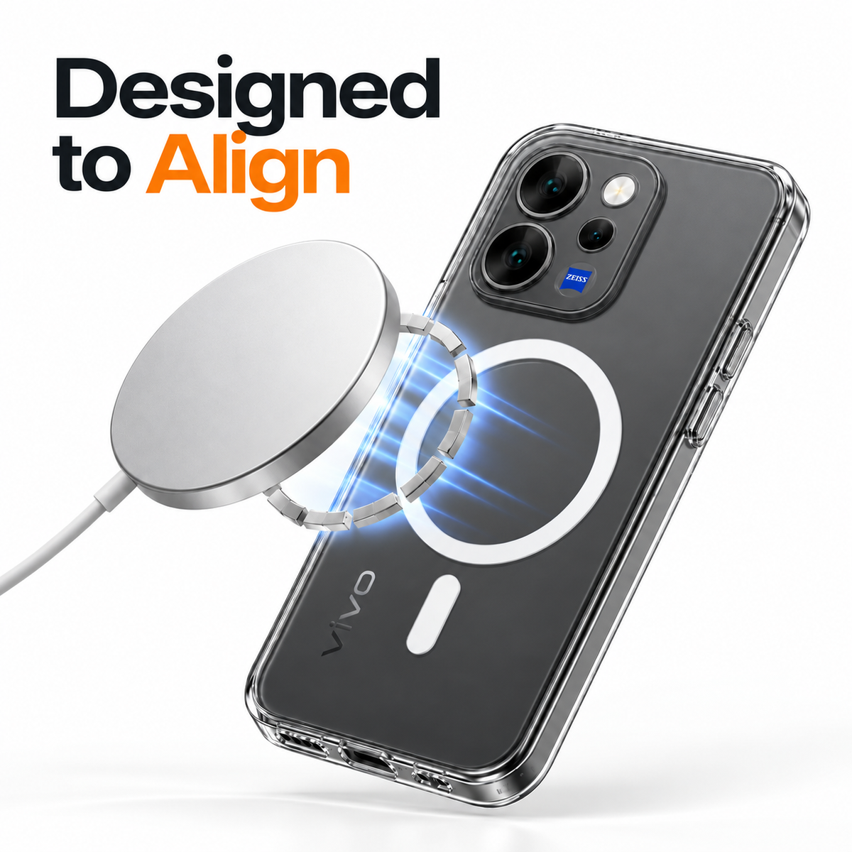 Anti-Yellow MagSafe Clear Case for VIVO V70E