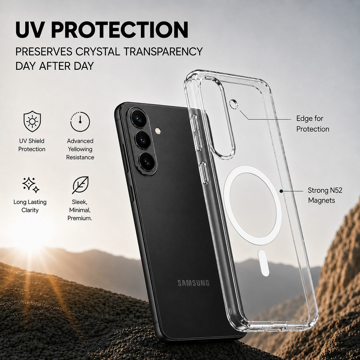 Anti-Yellow MagSafe Clear Case for Samsung S26+